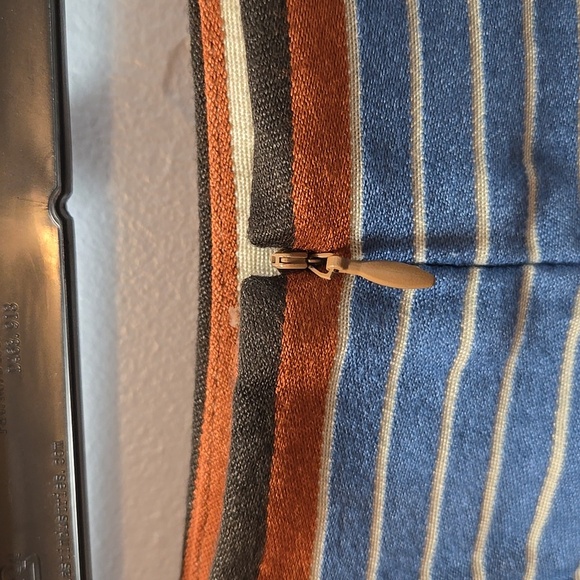 J. MCLAUGHLIN Womens Indigo Montecito Striped Chevron Side Skirt Size 4 💙🤎🧡 - Picture 4 of 9